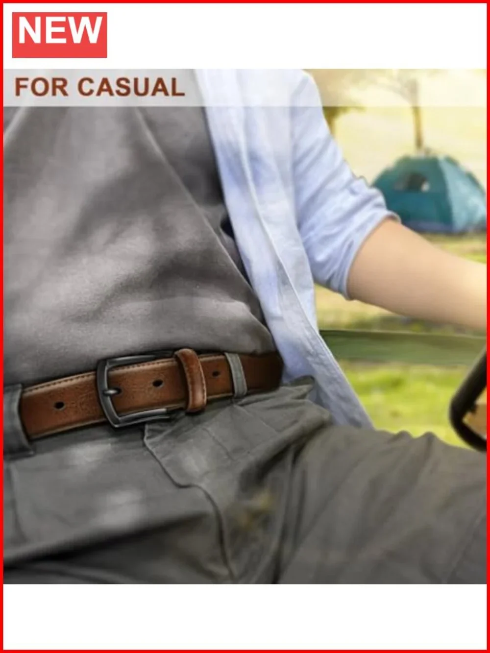 2pk Genuine Leather Belt Dress Casual Golf Jeans 1 3/8